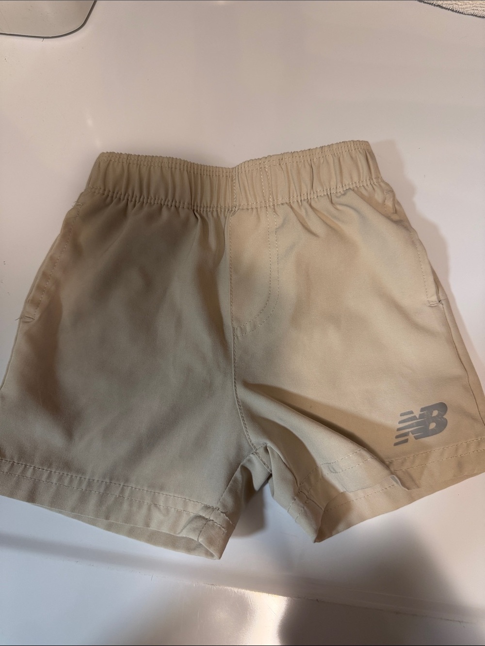 New Balance Kids Beige Elastic-Waist Shorts 18M